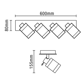 Scorpius Bathroom Ceiling Spotlight Bar, Chrome - Image 3