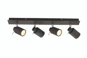 Scorpius Bathroom Ceiling Spotlight Bar, Matt Black - Image 4