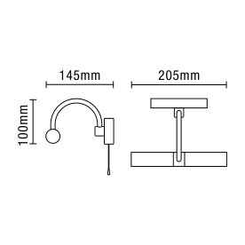 Corvus bathroom wall light - Satin Black - Image 4