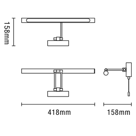 Chai bathroom Picture Wall Light, Satin Brass - Image 4