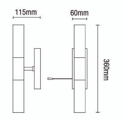 Aries Bathroom Wall Light, Chrome - Image 4