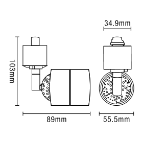 Lustro GU10, Single Track Light Fitting - White - Image 3