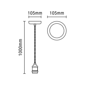 Dale Industrial Style Braided Black Cable Ceiling Pendant - Antique Copper - Image 4