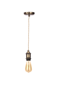 Dale Industrial Style Braided Champagne Cable Ceiling Pendant - Antique Brass - Image 6