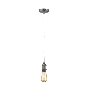 Dale Industrial Style Braided Black Cable Ceiling Pendant - Pewter - Image 4