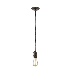 Dale Industrial Style Braided Black Cable Ceiling Pendant - Antique Bronze - Image 4