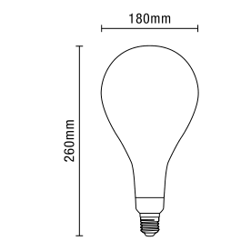 6 Watt LED E27 Edison Screw Oversized Filament Pear Bulb - Amber - Image 3