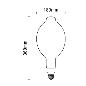 6 Watt LED E27 Edison Screw Oversized Filament Bulb - Amber - Image 3