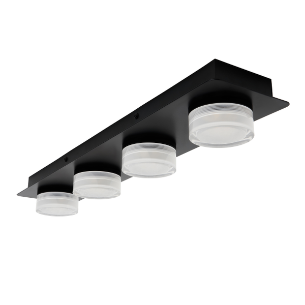 Amalfi LED Bathroom Ceiling Spotlight Bar, Matt Black