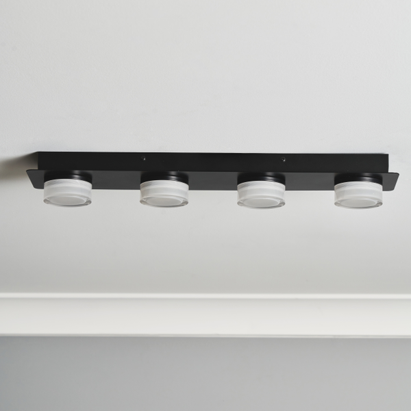 Amalfi LED Bathroom Ceiling Spotlight Bar, Matt Black - Image 4