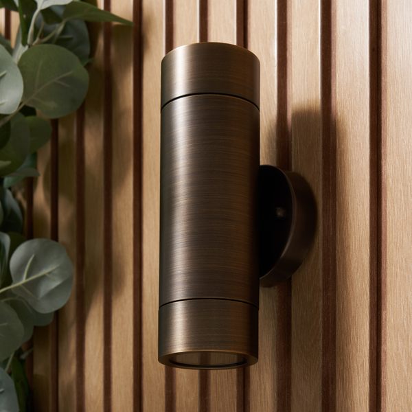 Brac Solid Brass Outdoor Up & Down Wall Light, Bronze - Image 6