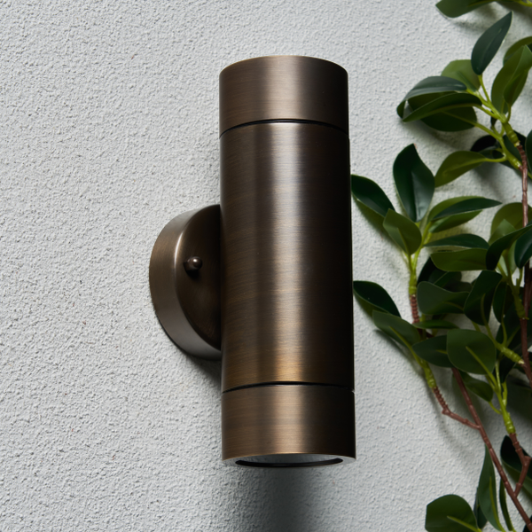 Brac Solid Brass Outdoor Up & Down Wall Light, Bronze - Image 8