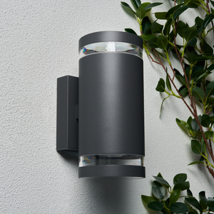 Lens 2 Light Outdoor Up and Down Wall Light - Anthracite - Image 5