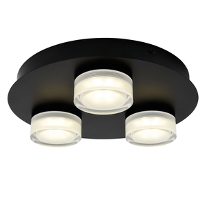 Amalfi LED Bathroom Ceiling Spotlight Plate, Matt Black - Image 6
