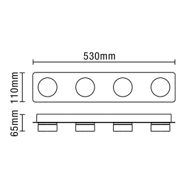 Amalfi LED Bathroom Ceiling Spotlight Bar, Chrome - Image 4