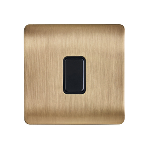Decorative Kinetic Switch - 1 Gang, Satin Brass Front, Black switch and body- Dimmable - Image 4