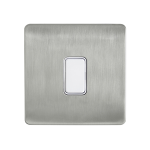 Decorative Kinetic Switch - 1 Gang, Satin Nickel Front, White switch and body- Non Dimmable - Image 4