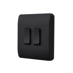 Slimline Kinetic Switch- 2 Gang, Black body, black switches. -Non- Dimmable - Image 5