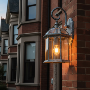 Corbin Large Lantern Brushed Silver