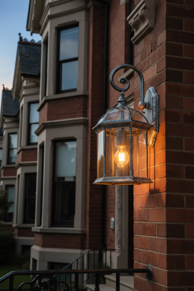 Corbin Large Lantern Brushed Silver