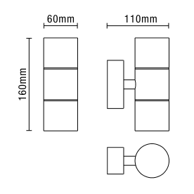 Leto 2 Light Up and Down Outdoor Wall Light - White - Image 2