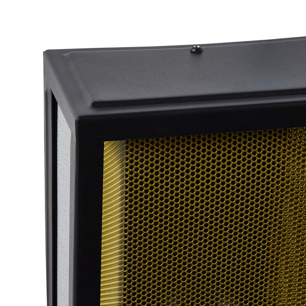 Cuba Outdoor Box Lantern Wall Light with Brass Mesh Insert - Black - Image 3