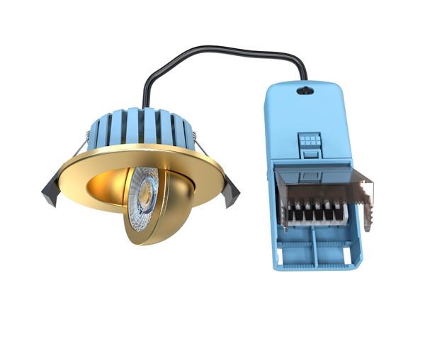 Eden 7 Watt LED Adjustable IP65 Colour Changing Downlight, Satin Brass - Image 2
