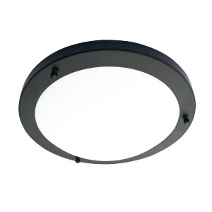 Delphi Large Flush Bathroom Ceiling Light - Satin Black