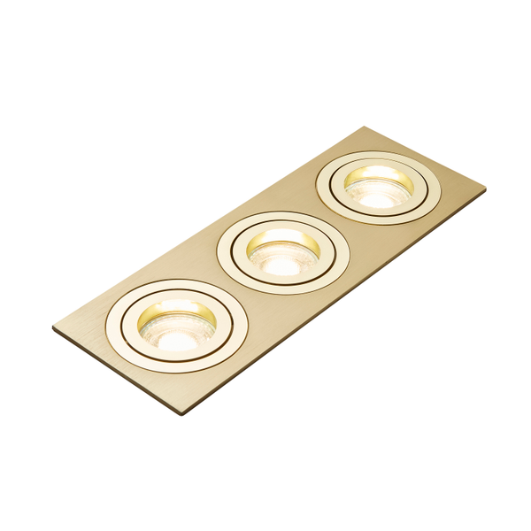 Pasto Double Aluminium Square Adjustable Downlight GU10 Brass