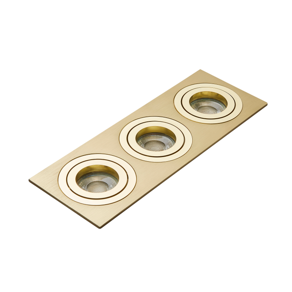 Pasto Double Aluminium Square Adjustable Downlight GU10 Brass - Image 2