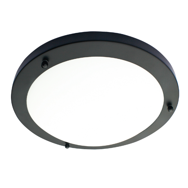 Delphi Flush 18 Watt Large LED Flush Bathroom Ceiling Light - satin Black