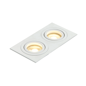 Pasto Double Aluminium Square Adjustable Downlight GU10 White