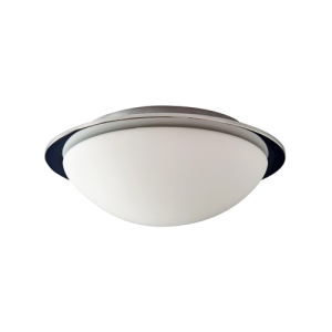 Opie LED Bathroom Glass Dome Flush Ceiling Light, Chrome