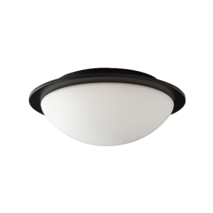 Opie LED Bathroom Glass Dome Flush Ceiling Light, Matt Black