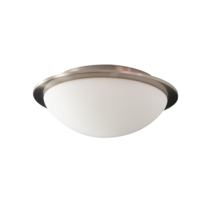 Opie LED Bathroom Glass Dome Flush Ceiling Light, Matt Black