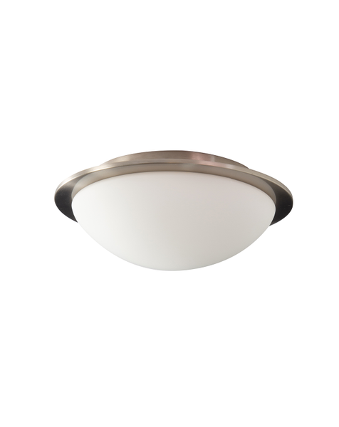 Opie LED Bathroom Glass Dome Flush Ceiling Light, Matt Black