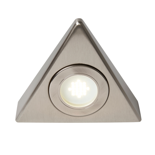 Fonte Triangular Natural White LED Under Kitchen Cabinet Light - Satin Nickel