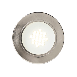 Pozza Circular Recessed Natural White LED Under Kitchen Cabinet Light - Satin Nickel