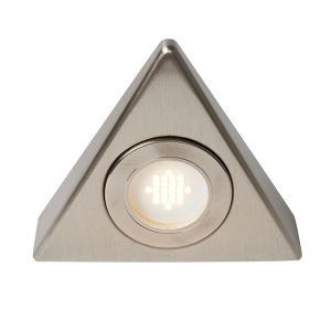 Fonte Triangular Warm White LED Under Kitchen Cabinet Light - Satin Nickel