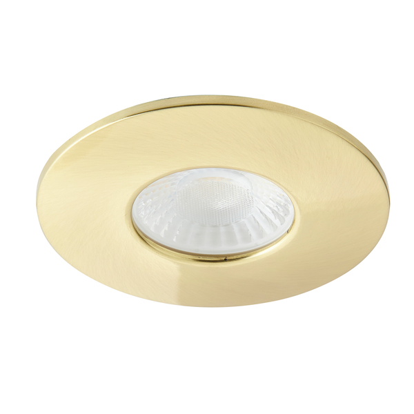 Rhom Fixed LED Fire Rated IP65 Recessed Downlight - Satin Brass