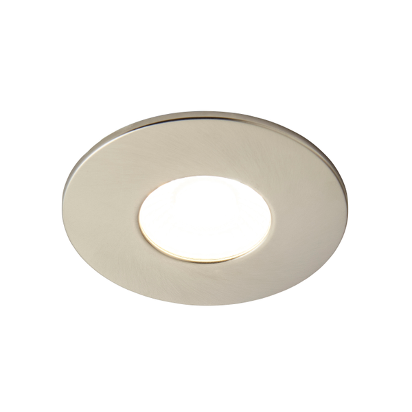 Rhom Fixed LED Fire Rated IP65 Recessed Downlight -Satin Nickel