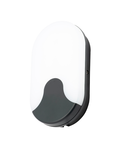 Turus 15 Watt Outdoor Oval Bulkhead Light, Black