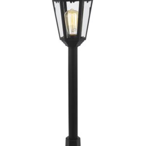 Bianca Outdoor Polycarbonate Tall Lamp Post Lantern, Black