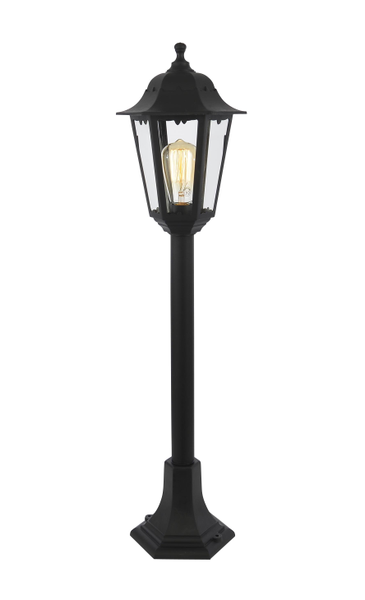Bianca Outdoor Polycarbonate Tall Lamp Post Lantern, Black