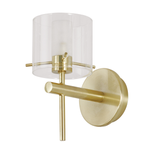 Gene Single Bathroom Wall Light, Satin Brass