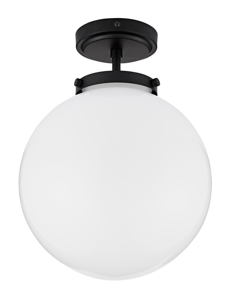 Porto Bathroom Globe Ceiling Light, Matt Black - Image 3