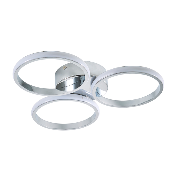 Chios LED Rings Bathroom Flush Ceiling Light, Chrome - Image 2