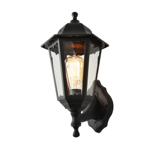 Bianca Outdoor Polycarbonate Wall Lantern, Black