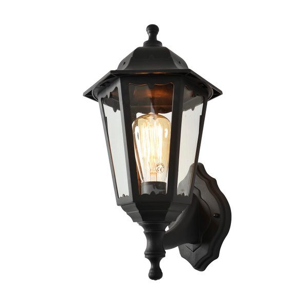 Bianca Outdoor Polycarbonate Wall Lantern, Black