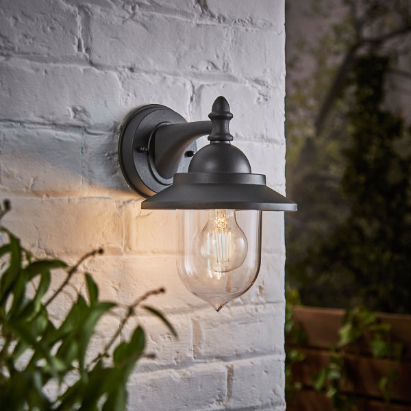 Leek Outdoor Fisherman Style Lantern Wall Light, Anthracite - Image 3